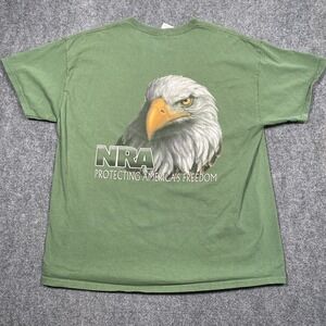 NRA Graphic‎ T-Shirt Green XL "Protecting America's Freedom" Eagle Tee